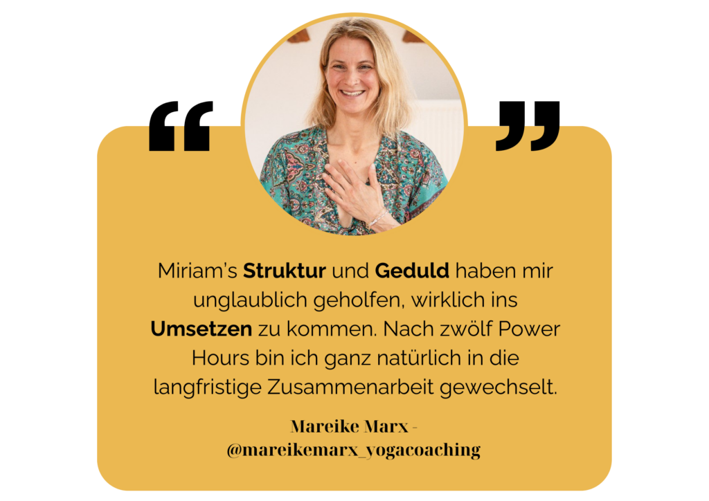 Mareike Testimonial Power Hour & Management